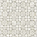 Brewster Home Fashions Izeda Taupe Floral Tile Wallpaper - SKU 2980-26195