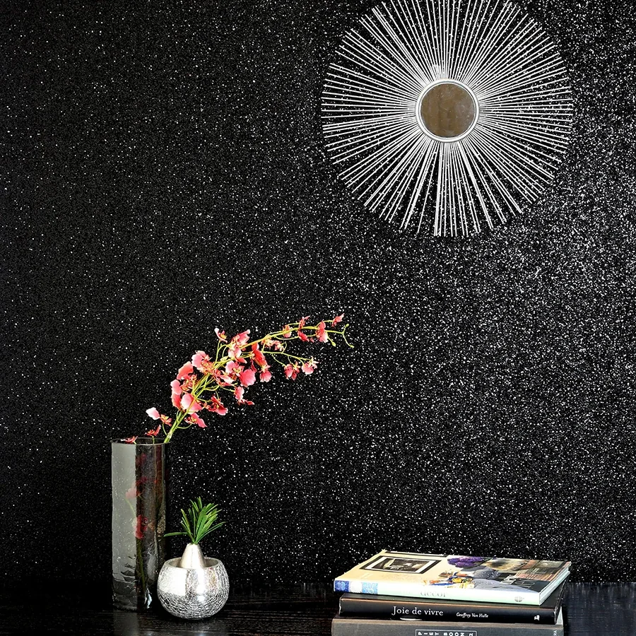 Brewster Home Fashions Jacqueline Black Sequin Wallpaper - SKU AH901005
