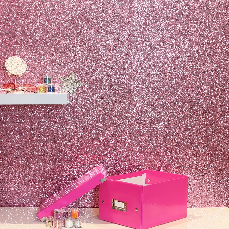 Brewster Home Fashions Jacqueline Pink Sequin Wallpaper - SKU AH901001