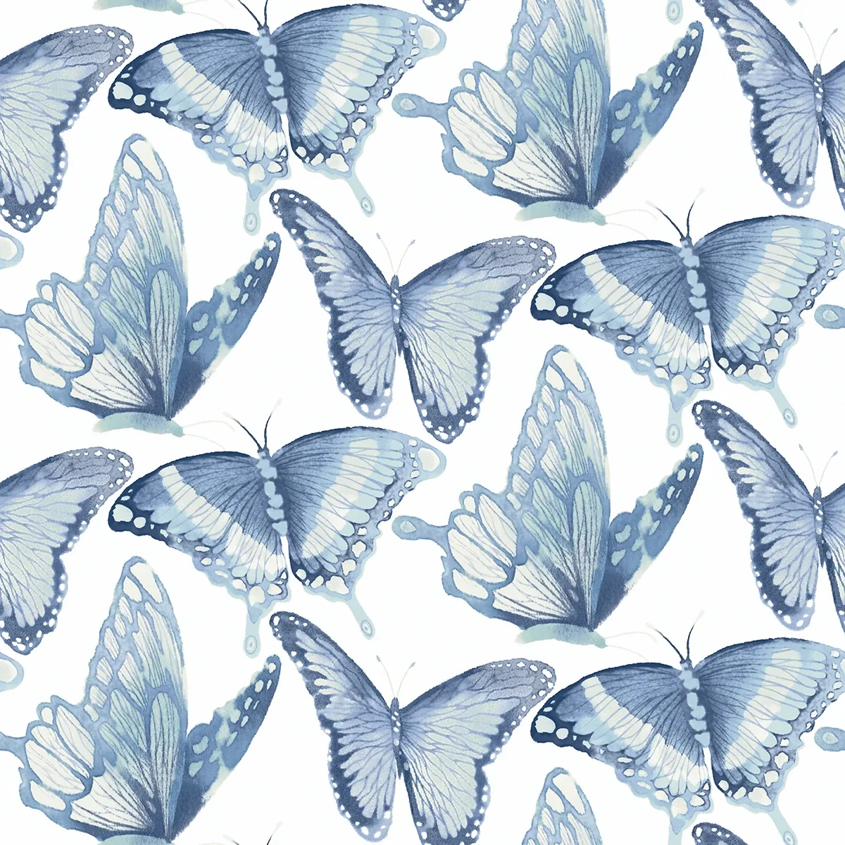 Brewster Home Fashions Janetta Blue Butterfly Wallpaper - SKU 3124-13932