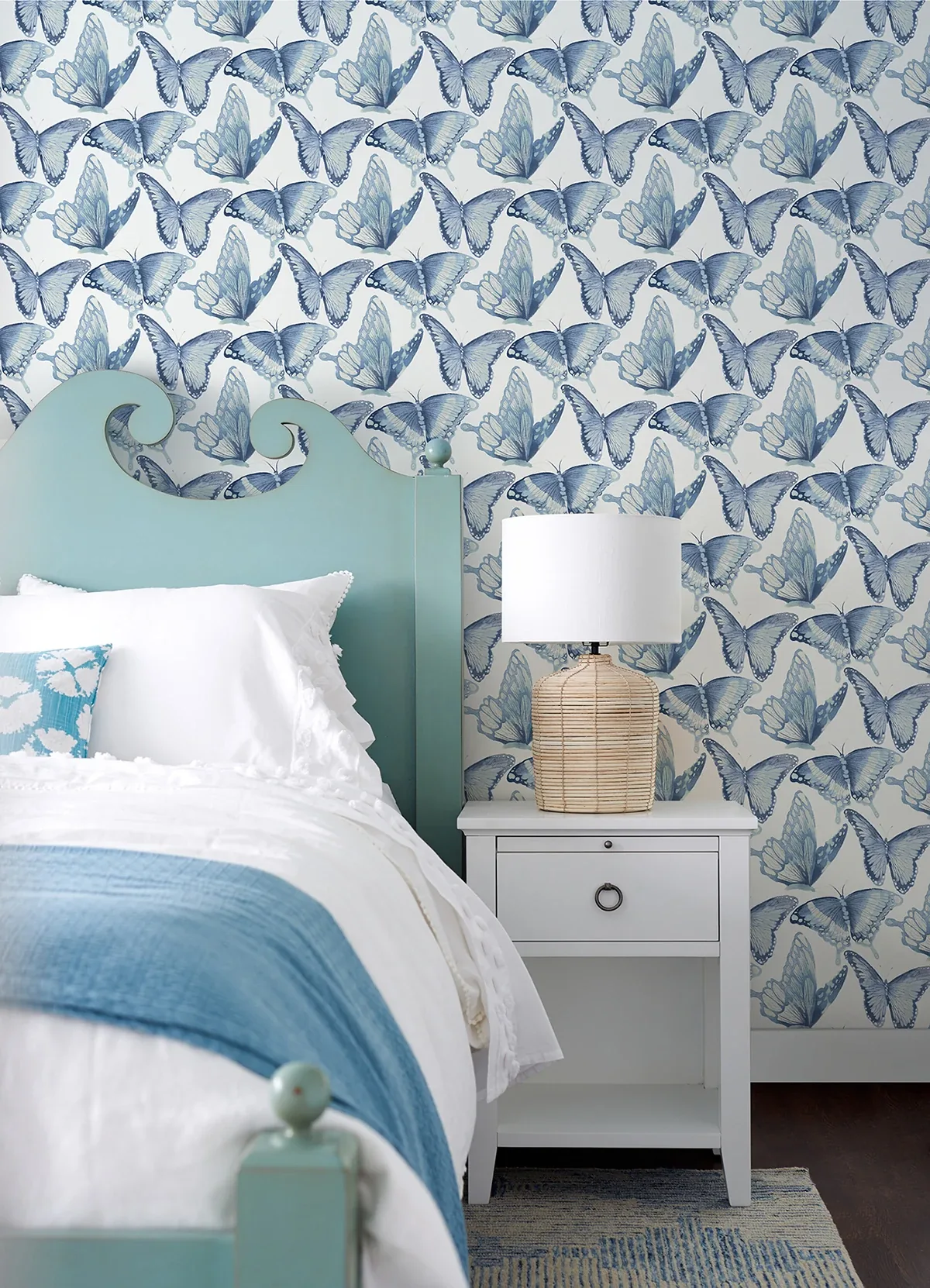 Brewster Home Fashions Janetta Blue Butterfly Wallpaper - SKU 3124-13932