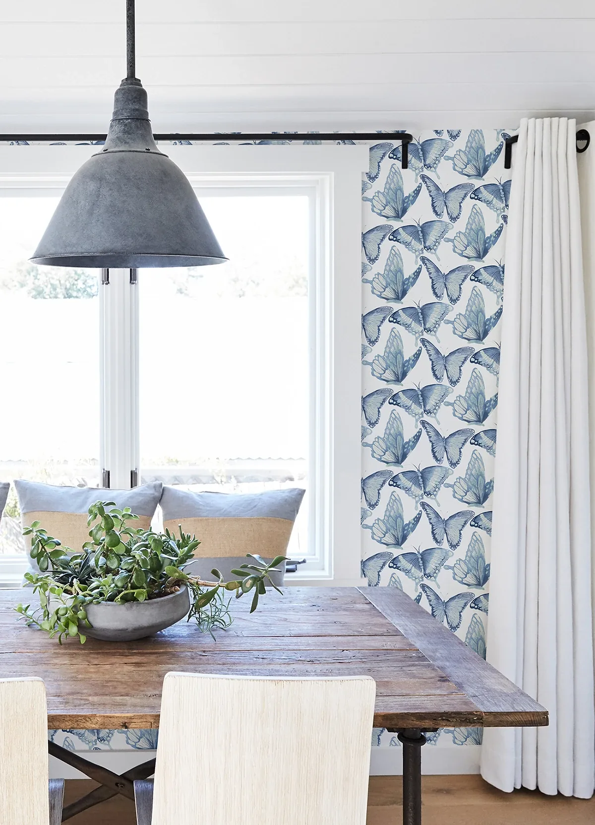 Brewster Home Fashions Janetta Blue Butterfly Wallpaper - SKU 3124-13932