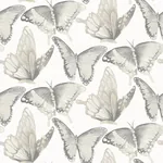 Brewster Home Fashions Janetta Grey Butterfly Wallpaper - SKU 3124-13931