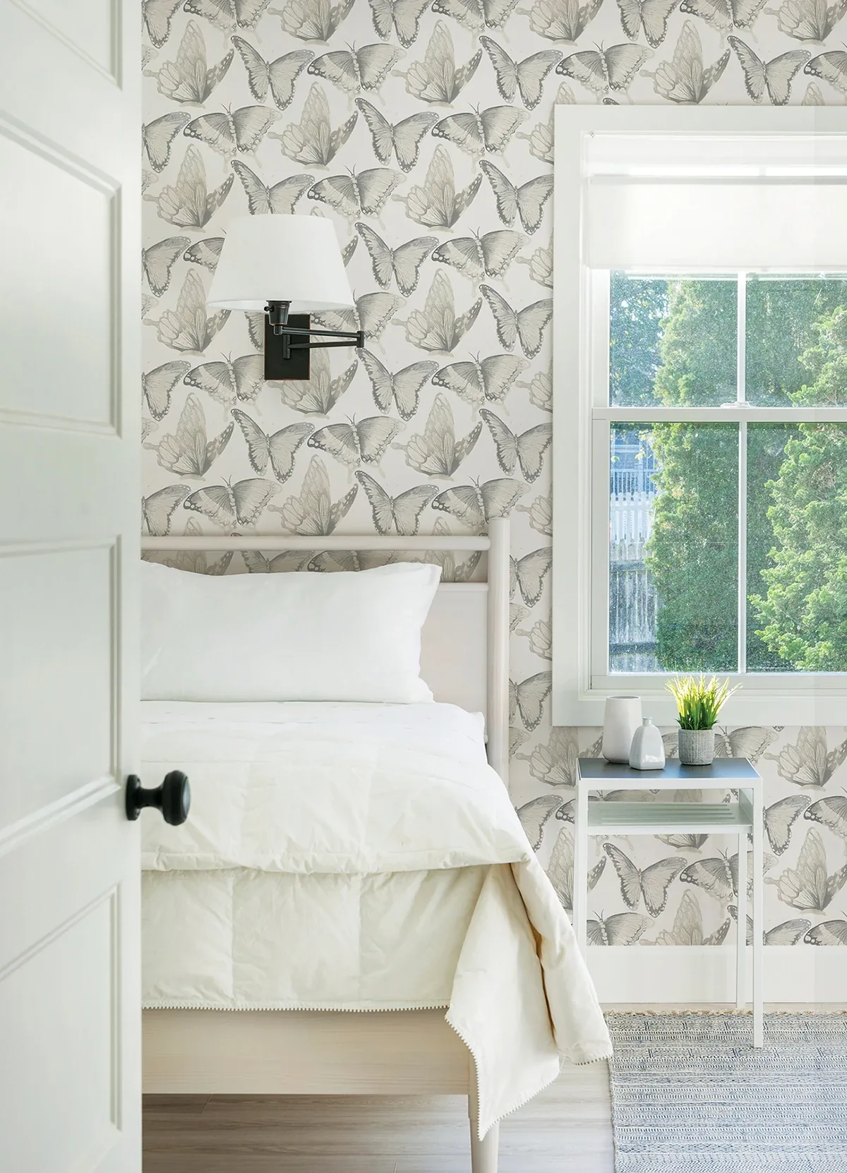 Brewster Home Fashions Janetta Grey Butterfly Wallpaper - SKU 3124-13931