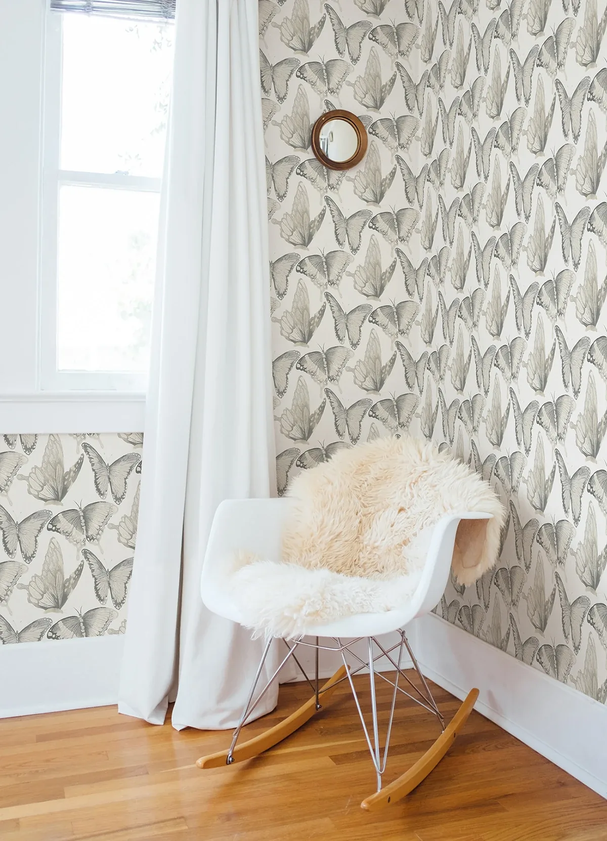Brewster Home Fashions Janetta Grey Butterfly Wallpaper - SKU 3124-13931