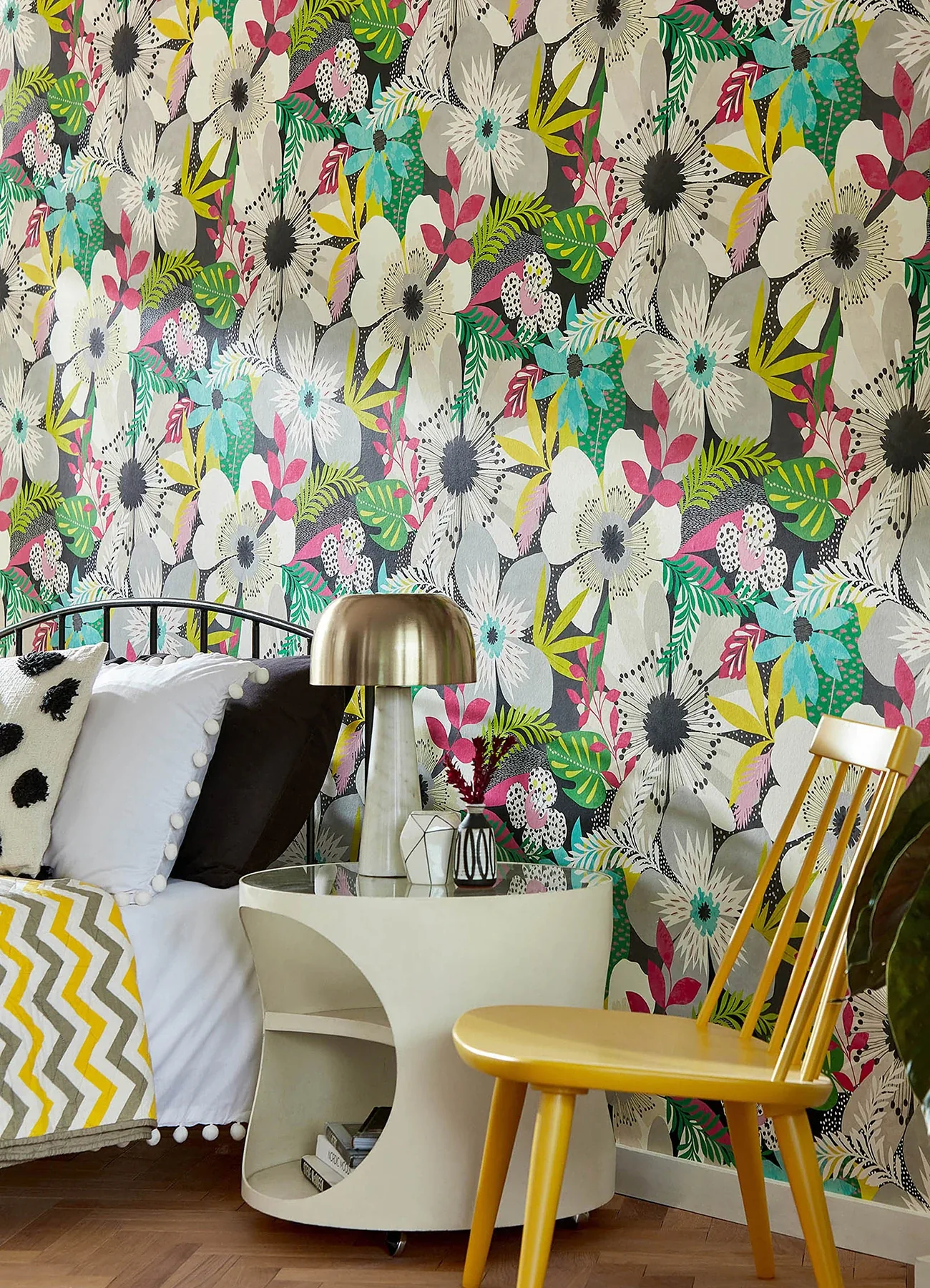 Brewster Home Fashions Janis Charcoal Floral Riot Wallpaper - SKU CEP50101W