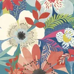 Brewster Home Fashions Janis Indigo Floral Riot Wallpaper - SKU CEP50104W