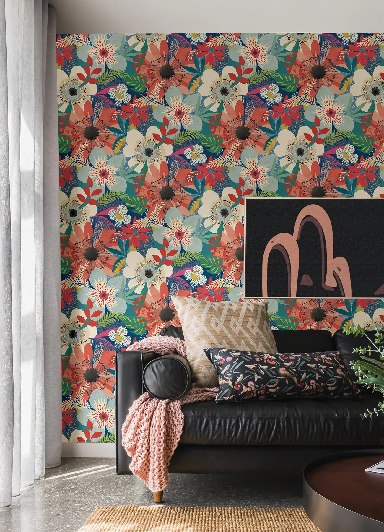 Brewster Home Fashions Janis Indigo Floral Riot Wallpaper - SKU CEP50104W