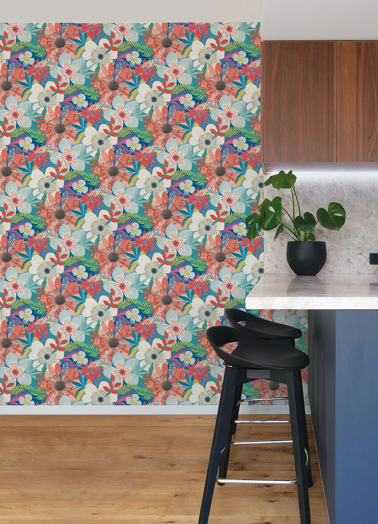 Brewster Home Fashions Janis Indigo Floral Riot Wallpaper - SKU CEP50104W