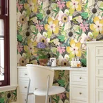 Brewster Home Fashions Janis Mustard Floral Riot Wallpaper - SKU CEP50102W