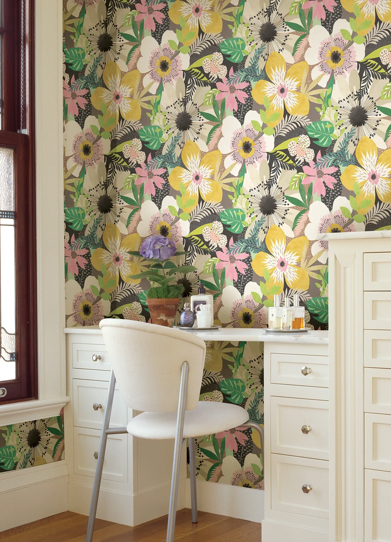 Brewster Home Fashions Janis Mustard Floral Riot Wallpaper - SKU CEP50102W