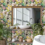 Brewster Home Fashions Janis Mustard Floral Riot Wallpaper - SKU CEP50102W
