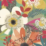 Brewster Home Fashions Janis Olive Floral Riot Wallpaper - SKU CEP50105W