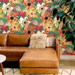 Brewster Home Fashions Janis Olive Floral Riot Wallpaper - SKU CEP50105W