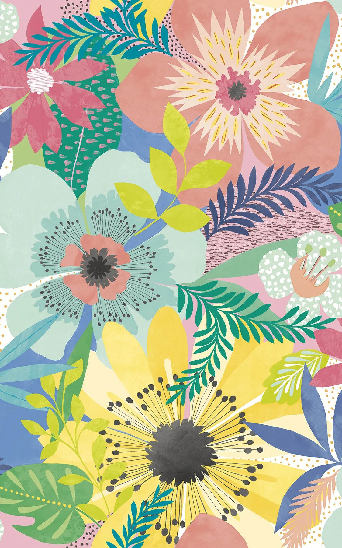 CEP50103W | Janis Pastel Floral Riot Wallpaper