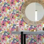 Brewster Home Fashions Janis Raspberry Floral Riot Wallpaper - SKU CEP50106W
