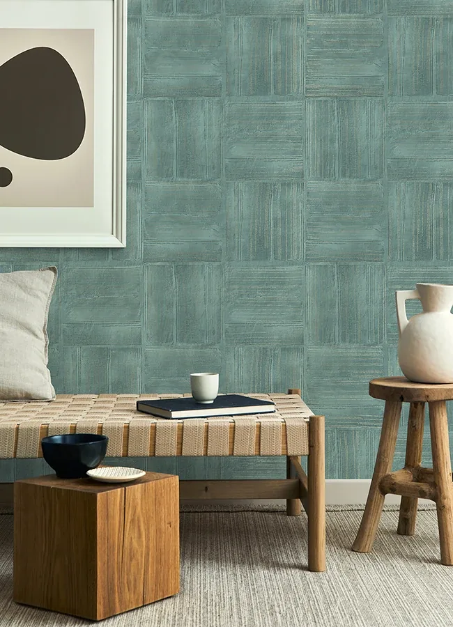 Brewster Home Fashions Jasper Teal Block Texture Wallpaper | Wallpaper Twins Brewster Home Fashions Jasper Teal Block Texture Wallpaper - SKU 4125-26737