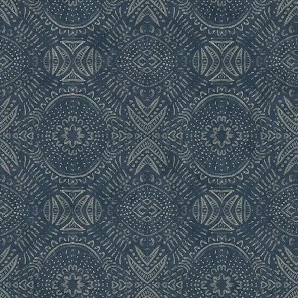 Brewster Home Fashions Java Navy Medallion Wallpaper - SKU 3118-12661