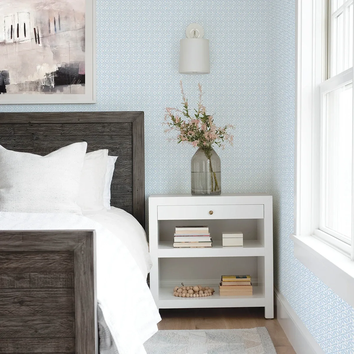 Brewster Home Fashions Jellia Blue Petal Geometric Wallpaper | Wallpaper Twins Brewster Home Fashions Jellia Blue Petal Geometric Wallpaper - SKU 3122-10602