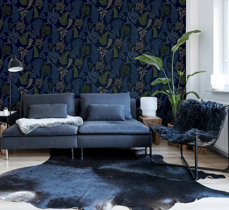 Brewster Home Fashions Jerome Blue Botanical Wallpaper - SKU AH909800