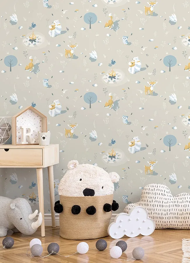 Brewster Home Fashions Jesper Beige Campfire Wallpaper | Wallpaper Twins Brewster Home Fashions Jesper Beige Campfire Wallpaper - SKU 4060-31307