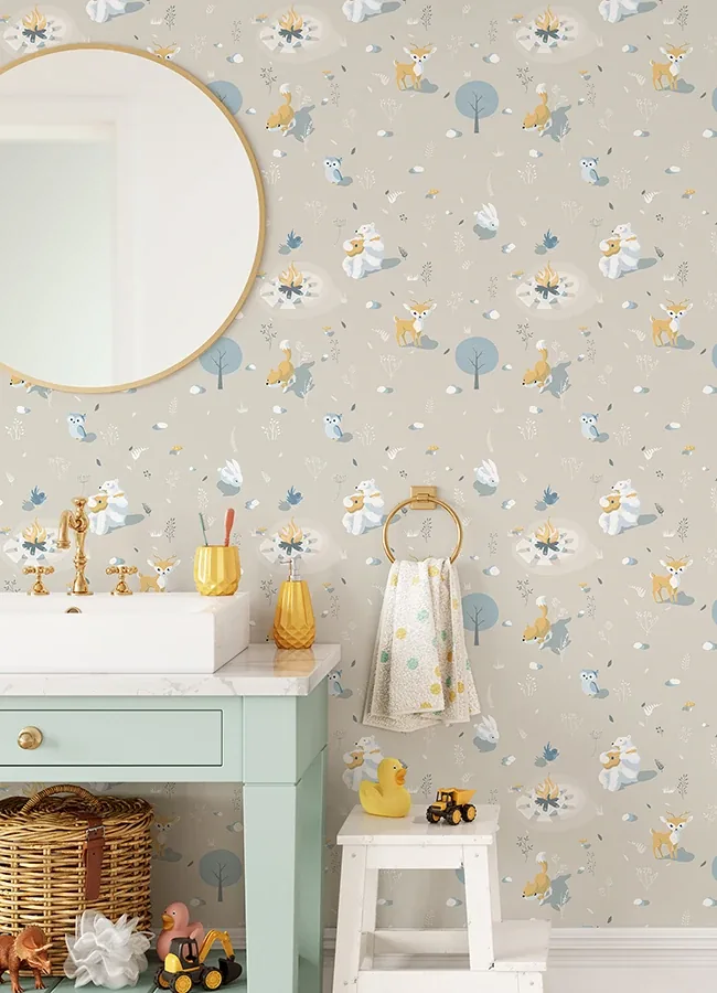 Brewster Home Fashions Jesper Beige Campfire Wallpaper | Wallpaper Twins Brewster Home Fashions Jesper Beige Campfire Wallpaper - SKU 4060-31307