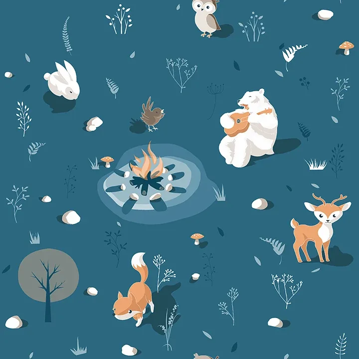 4060-31311 | Jesper Blue Campfire Wallpaper
