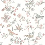 Brewster Home Fashions Jinjur Blush Bird Trail Wallpaper | Wallpaper Twins Brewster Home Fashions Jinjur Blush Bird Trail Wallpaper - SKU 3122-10805
