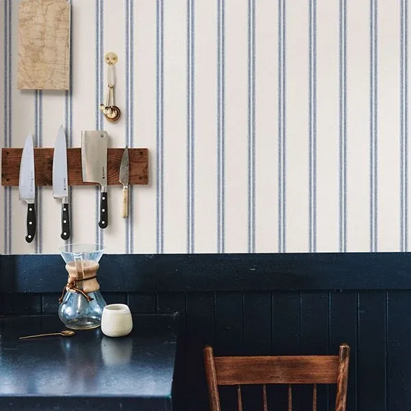 Brewster Home Fashions Johnny Navy Stripes Wallpaper - SKU 3119-13072