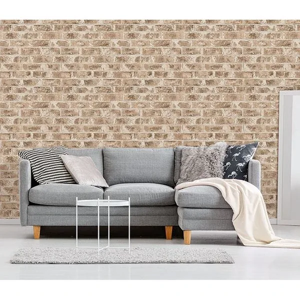 Brewster Home Fashions Jomax Neutral Warehouse Brick Wallpaper - SKU UW24762