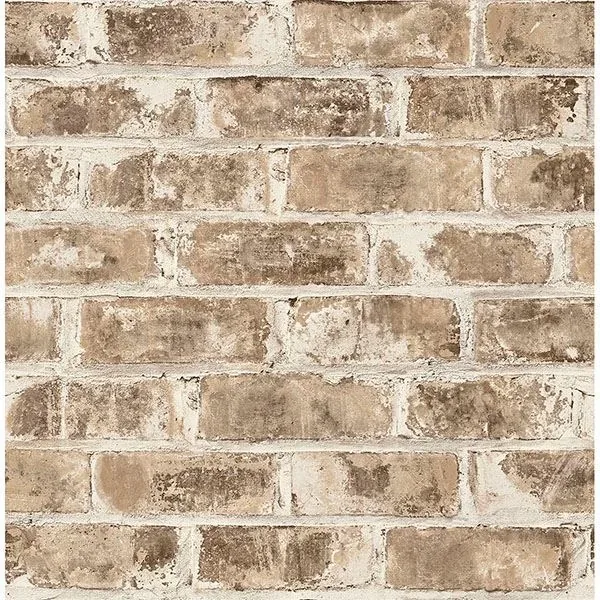 Brewster Home Fashions Jomax Neutral Warehouse Brick Wallpaper - SKU UW24762