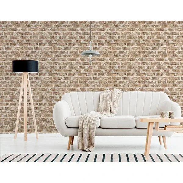 Brewster Home Fashions Jomax Neutral Warehouse Brick Wallpaper - SKU UW24762