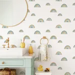 Brewster Home Fashions Joss Teal Rainbow Wallpaper | Wallpaper Twins Brewster Home Fashions Joss Teal Rainbow Wallpaper - SKU 4060-139254