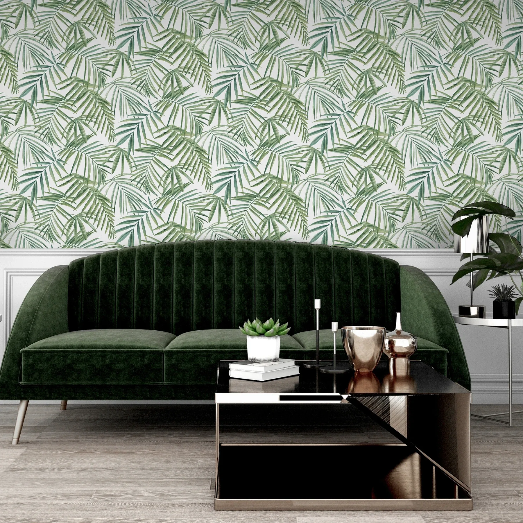 Brewster Home Fashions Juan Green Palm Leaves Wallpaper | Wallpaper Twins Brewster Home Fashions Juan Green Palm Leaves Wallpaper - SKU AH923909