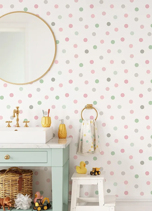 Brewster Home Fashions Jubilee Pink Dots Wallpaper - SKU 4060-139040