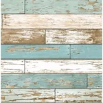 Brewster Home Fashions Juda Blue Scrap Wood Wallpaper - SKU 2904-22318