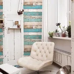 Brewster Home Fashions Juda Blue Scrap Wood Wallpaper - SKU 2904-22318