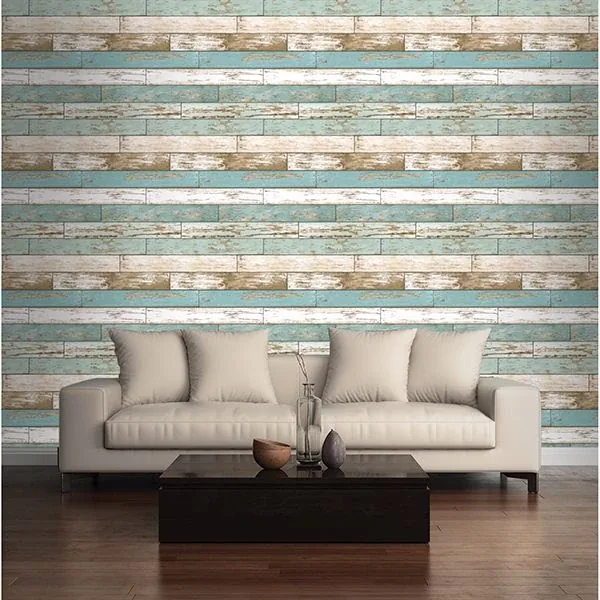Brewster Home Fashions Juda Blue Scrap Wood Wallpaper - SKU 2904-22318