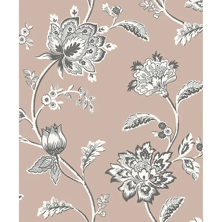 Brewster Home Fashions Juliette Light Pink Jacobean Wallpaper - SKU FD43451