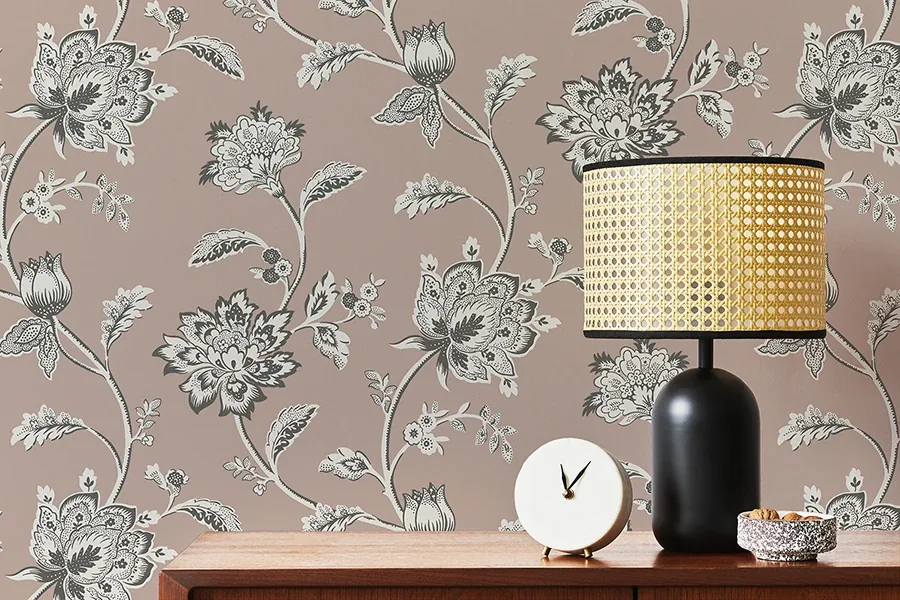 Brewster Home Fashions Juliette Light Pink Jacobean Wallpaper - SKU FD43451