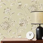 Brewster Home Fashions Juliette Light Yellow Jacobean Wallpaper - SKU FD43452