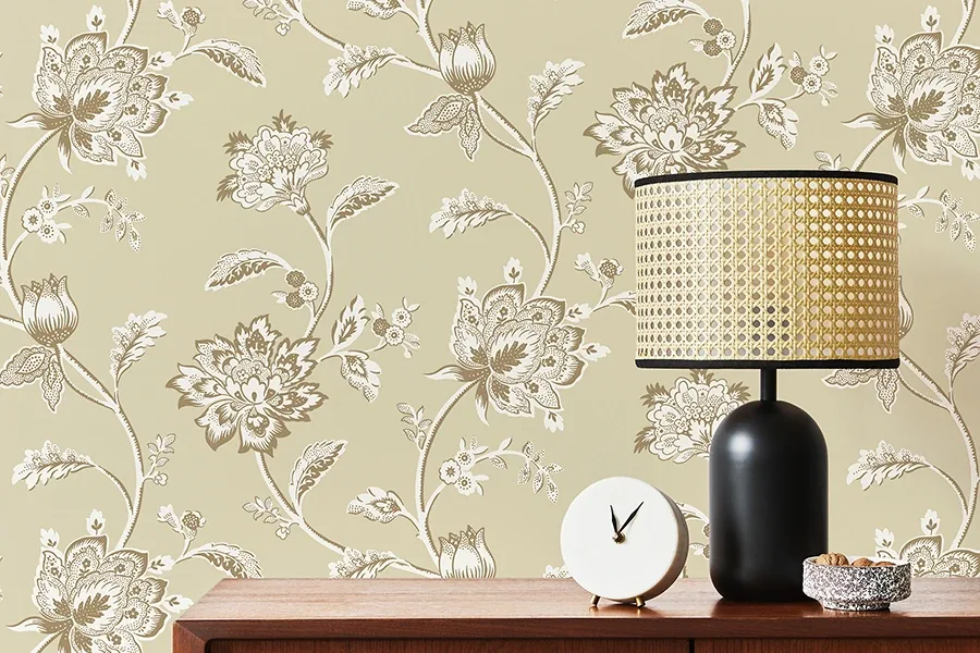 Brewster Home Fashions Juliette Light Yellow Jacobean Wallpaper - SKU FD43452