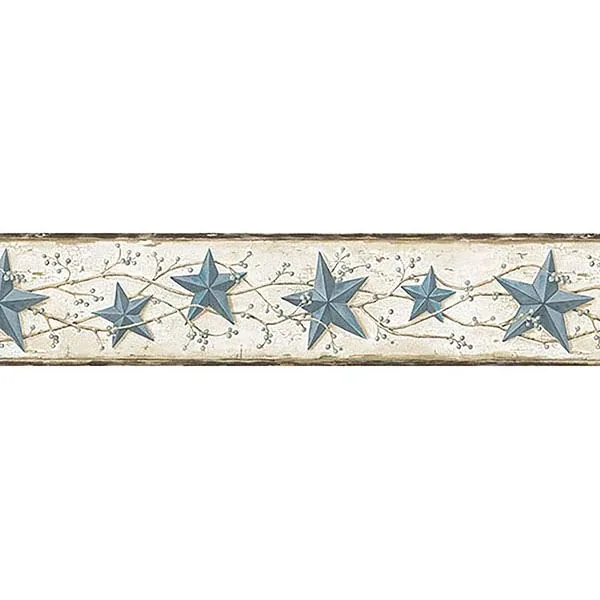 Brewster Home Fashions June Blue Heritage Tin Star Wallpaper - SKU CTR65366B