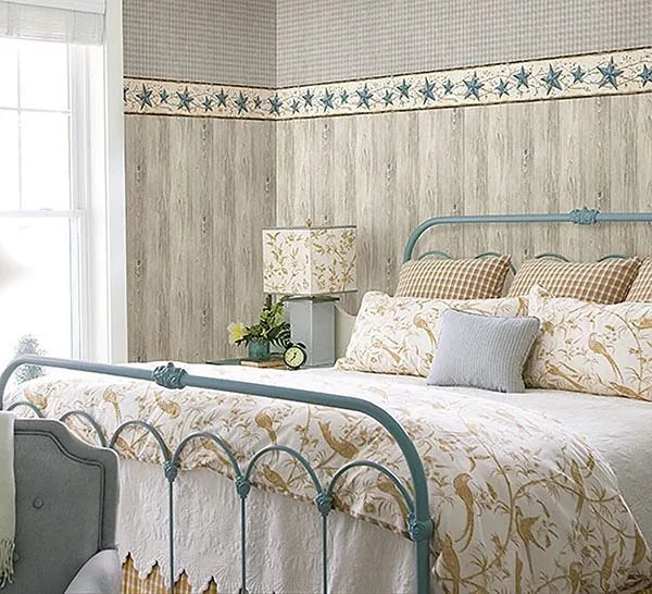 Brewster Home Fashions June Blue Heritage Tin Star Wallpaper - SKU CTR65366B