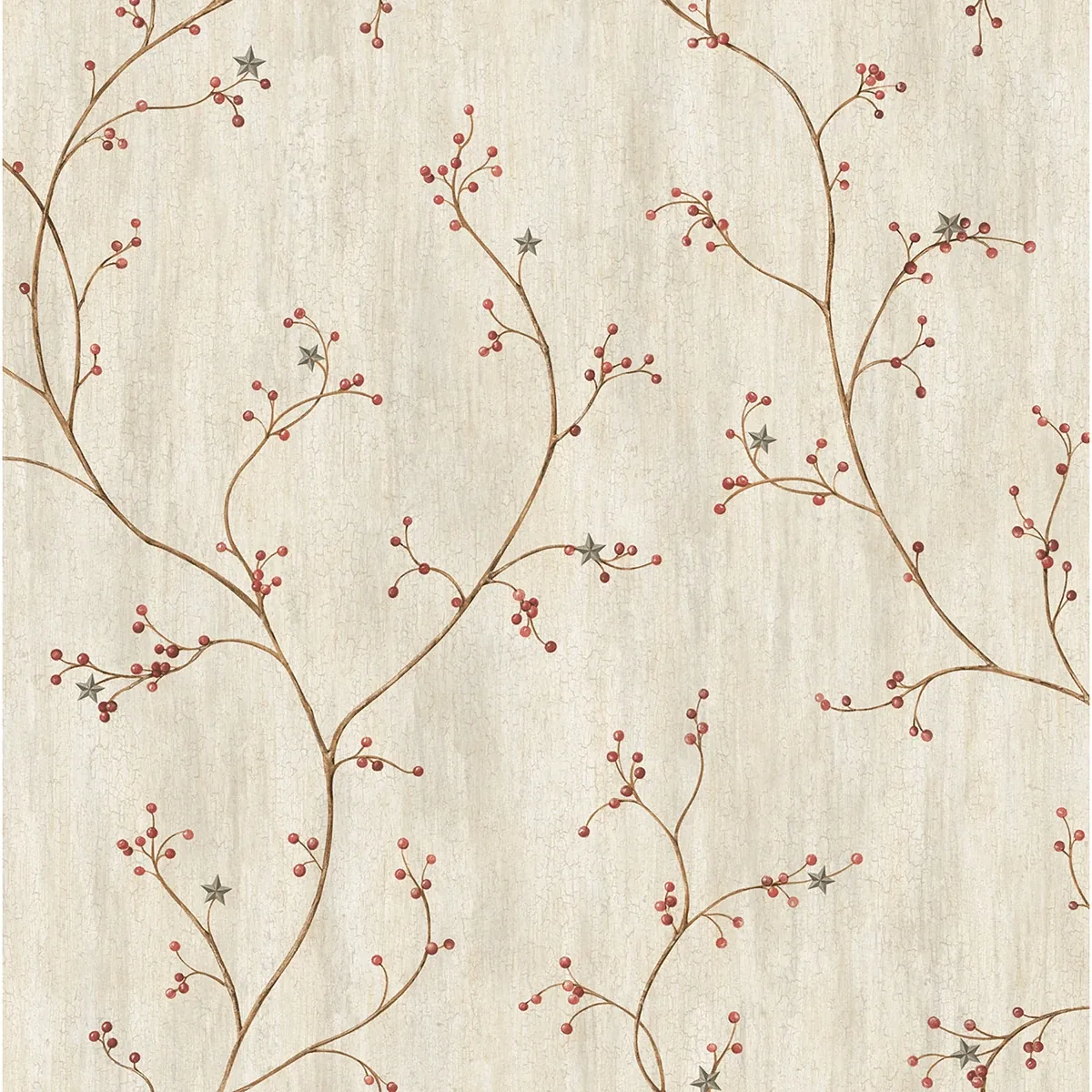 3123-44031 | Justine Light Grey Berry Trail Wallpaper