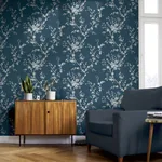 Brewster Home Fashions Kaia Blue Flowering Tree Wallpaper | Wallpaper Twins Brewster Home Fashions Kaia Blue Flowering Tree Wallpaper - SKU AH692805