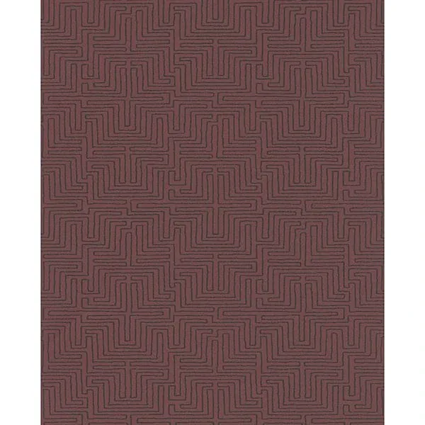Brewster Home Fashions Kairo Maroon Geometric Wallpaper - SKU 376061
