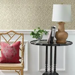 Brewster Home Fashions Karachi Cream Wooden Damask Wallpaper | Wallpaper Twins Brewster Home Fashions Karachi Cream Wooden Damask Wallpaper - SKU 3125-72333
