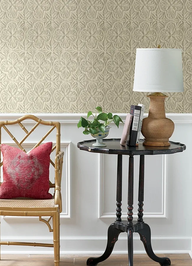 Brewster Home Fashions Karachi Cream Wooden Damask Wallpaper | Wallpaper Twins Brewster Home Fashions Karachi Cream Wooden Damask Wallpaper - SKU 3125-72333
