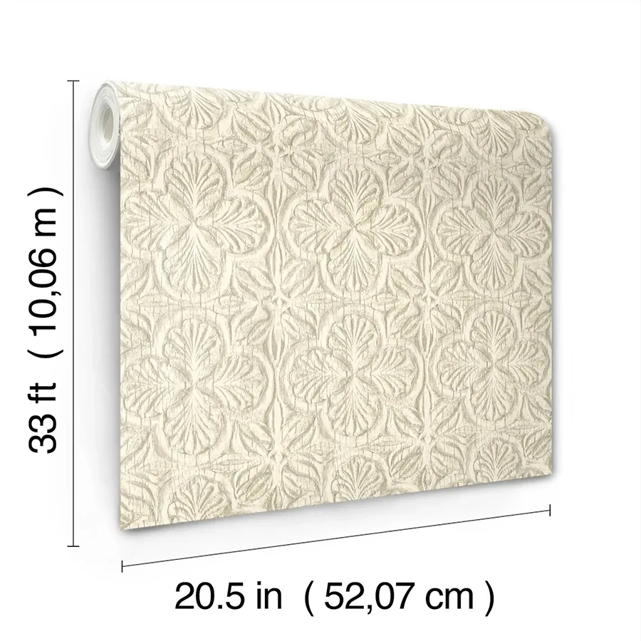Brewster Home Fashions Karachi Cream Wooden Damask Wallpaper | Wallpaper Twins Brewster Home Fashions Karachi Cream Wooden Damask Wallpaper - SKU 3125-72333